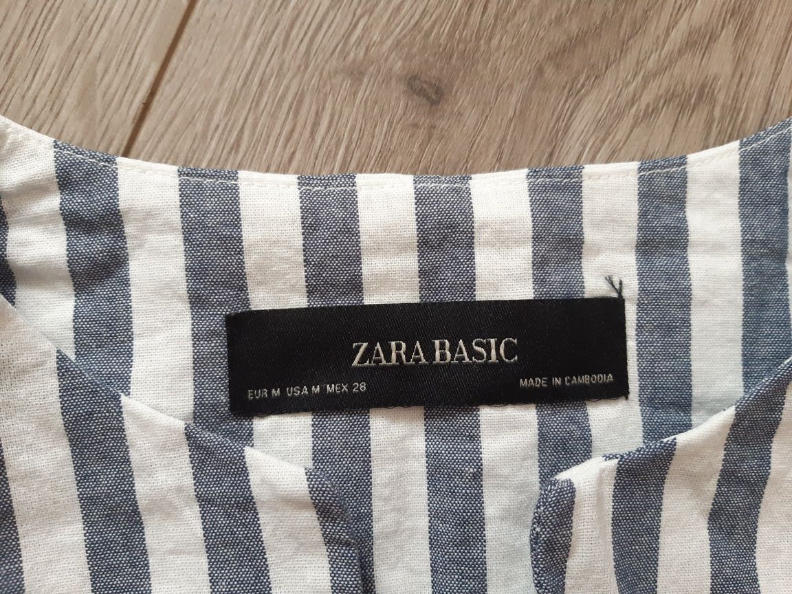 Narzutka żakiet lekka marynarka w paski Zara M/38