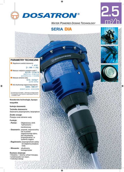 Dozownik do leków, witamin DOSATRON DIA 4RE 1-4% membranowy