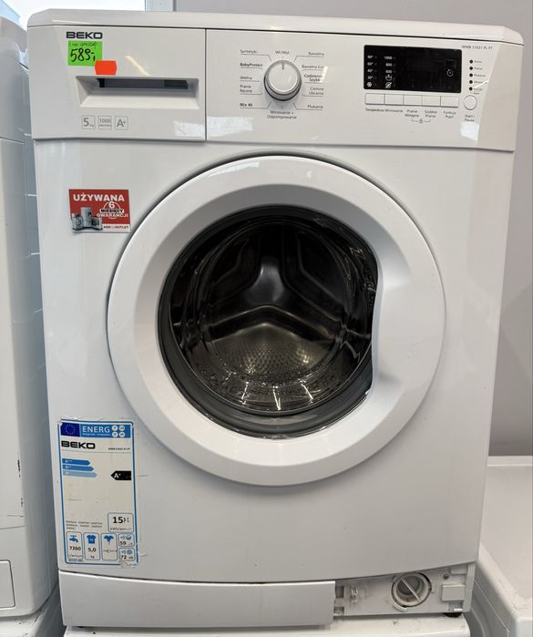 6 miesięcy gwarancji/używana pralka Beko 5kg