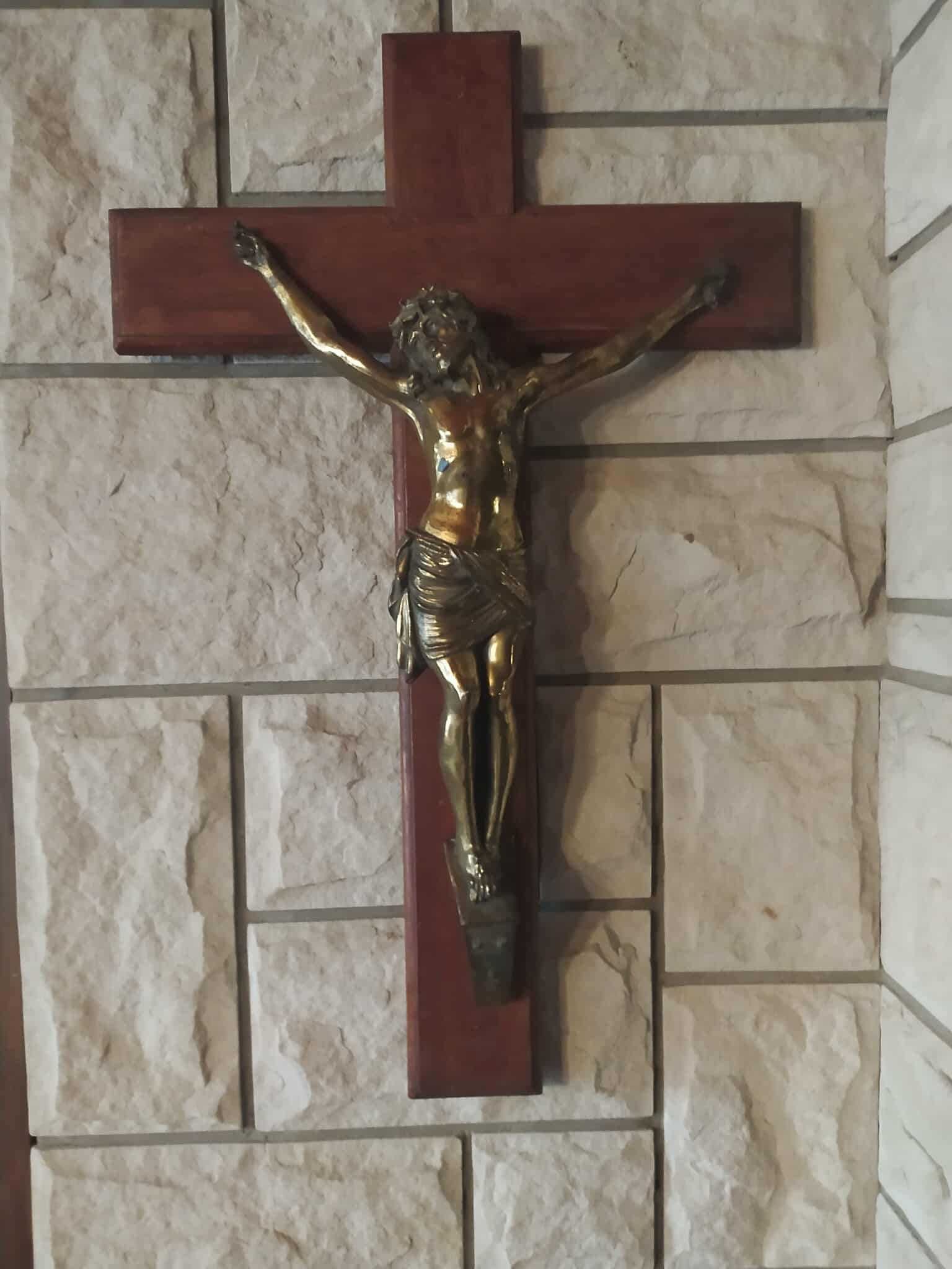 duży krzyż z Chrystusem wys.70 cm XIX w UNIKAT