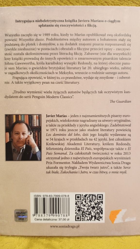 Czarne plecy czasu - Javier Marias.