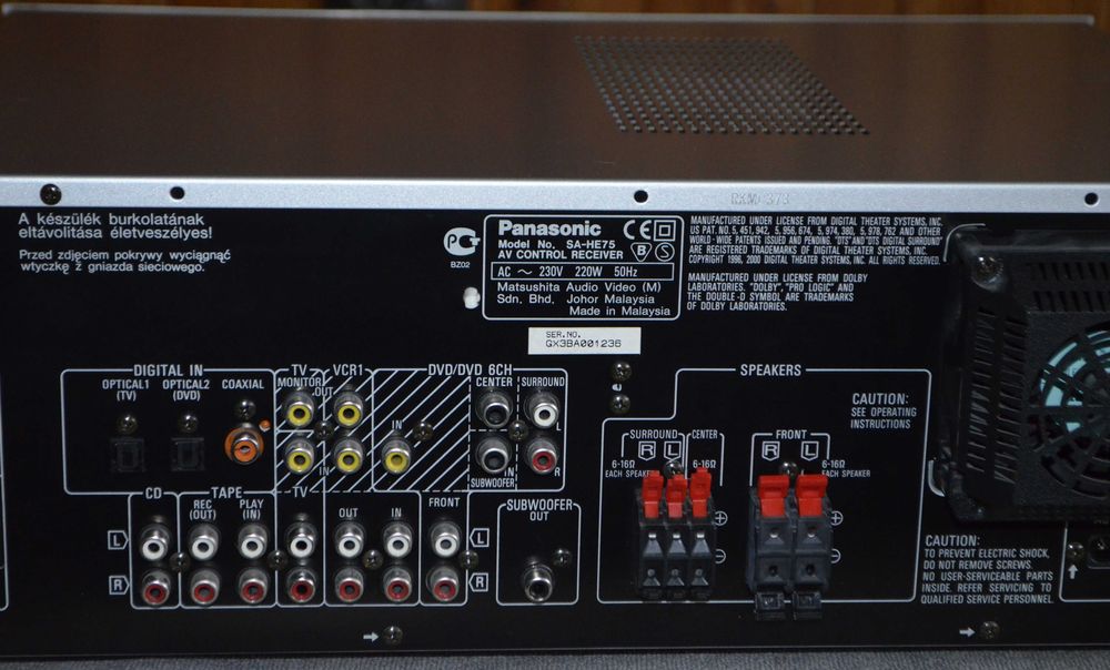 Amplituner kino domowe 5.1  A/V Panasonic SA-HE 75  Technics 5x80watt