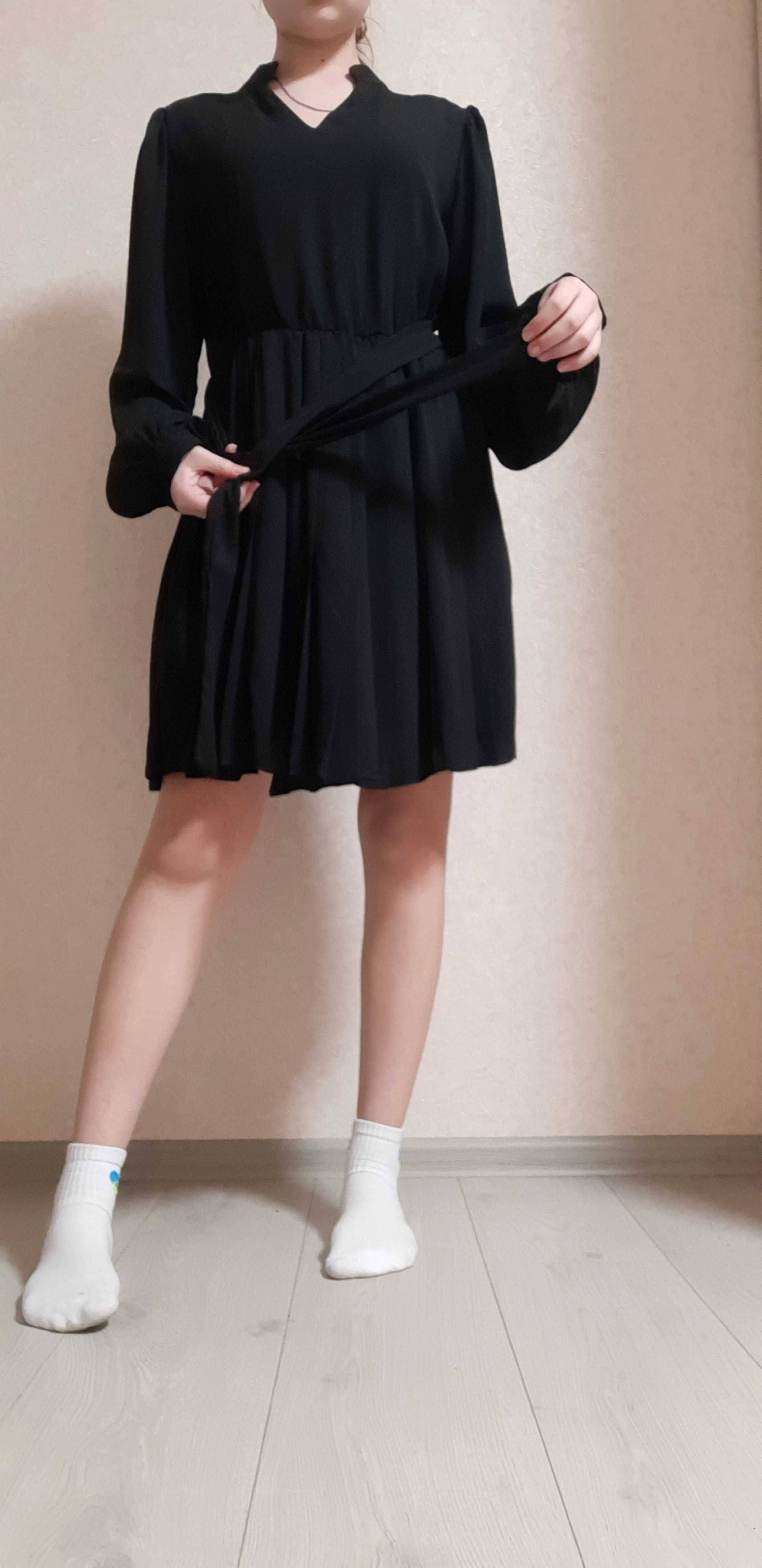 Чорне шовкове плаття Fashioninsta