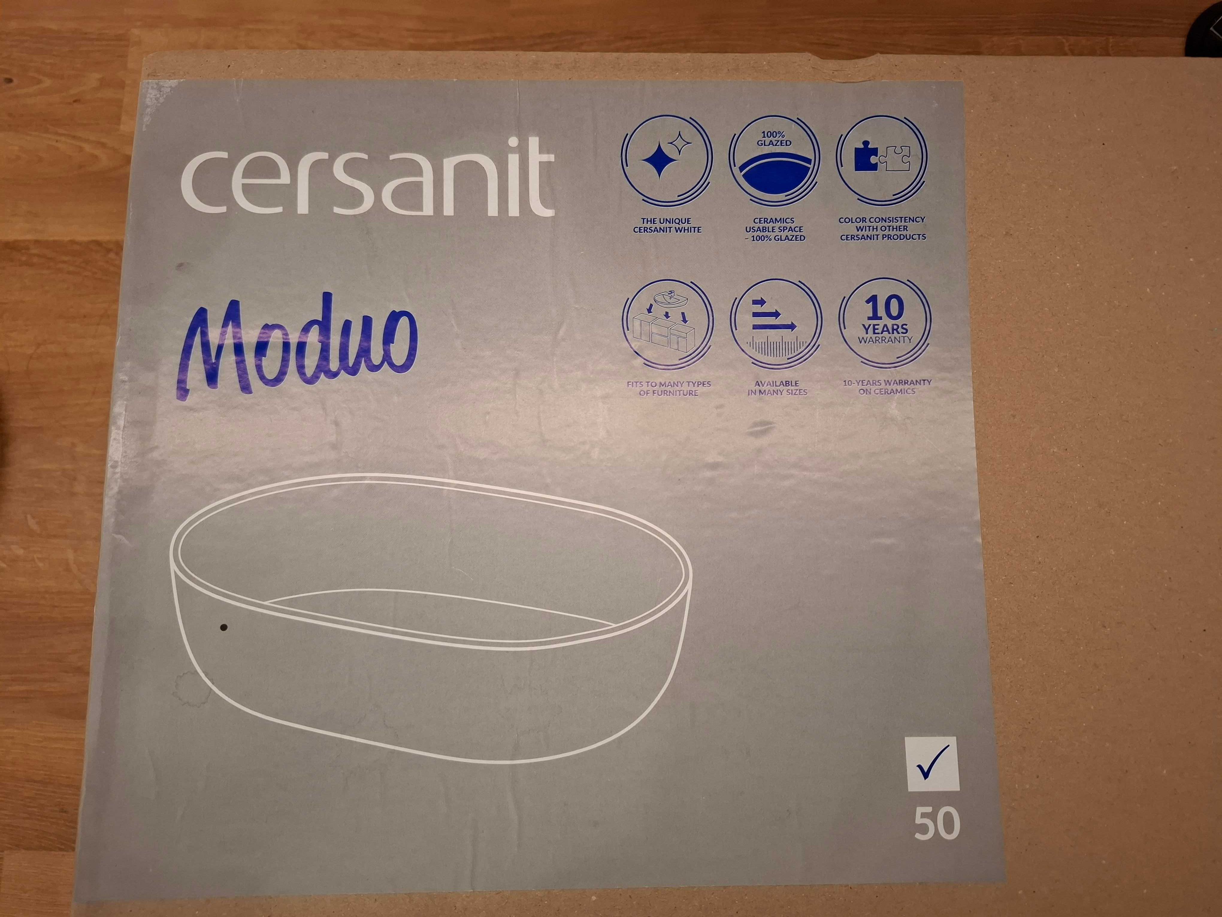 umywalka łazienkowa Cersanit Moduo, antracytowa