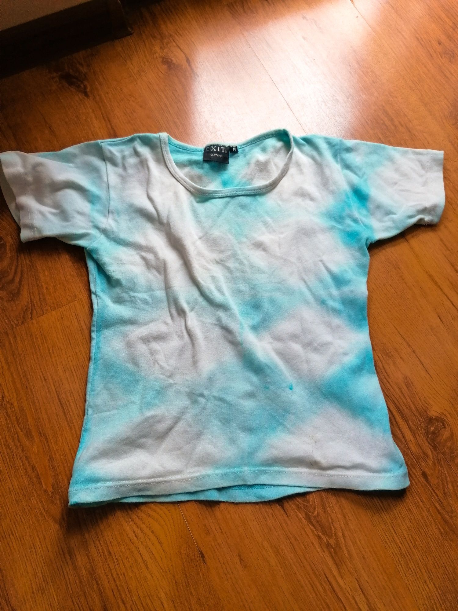 Koszulka bluzka t shirt t-shirt tshirt top tie dye niebieska błękitna