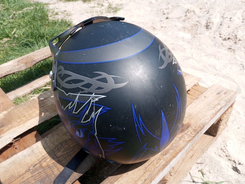 Kask HJC helmets cross  czarno-niebieski 85 cm C6
