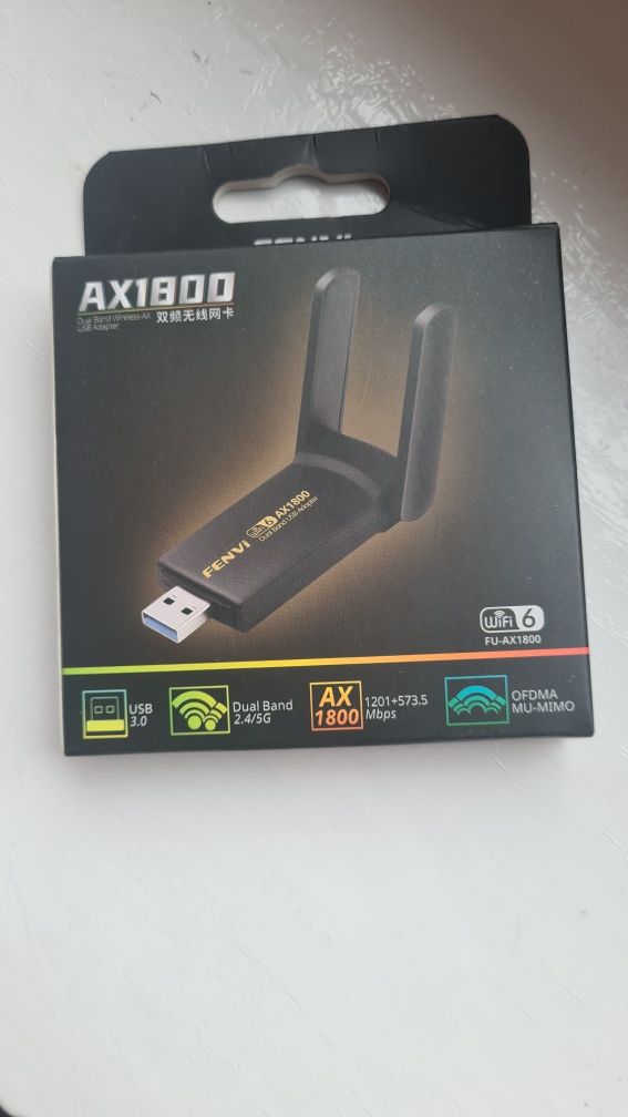 Karta sieciowa WiFI 6 USB 3.0 AX1800 [2.4G/5Ghz]