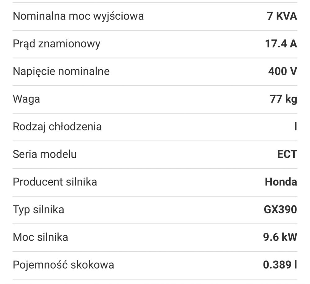 AGREGAT prądotwórczy 400V HONDA gx390 EXT6500 trójfazowy