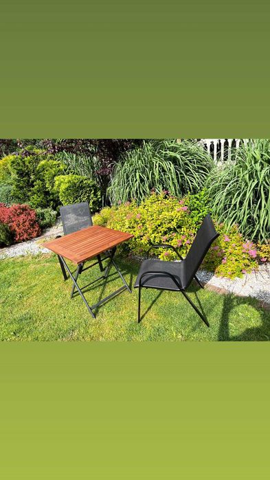 Zestaw Ogrodowych Mebli Stół i 2 Krzesła Piękne i Solidnie Wykonane!!