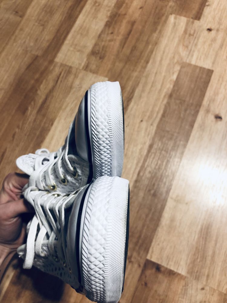 NOWE converse All Star białe koronkowe trampki buty adidasy