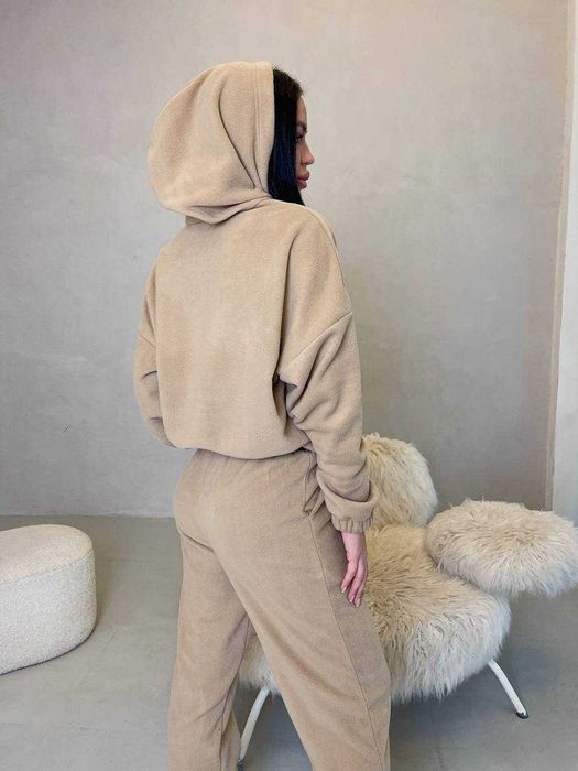 Black Friday Жіночий костюм Фліс шоколад худі джогери