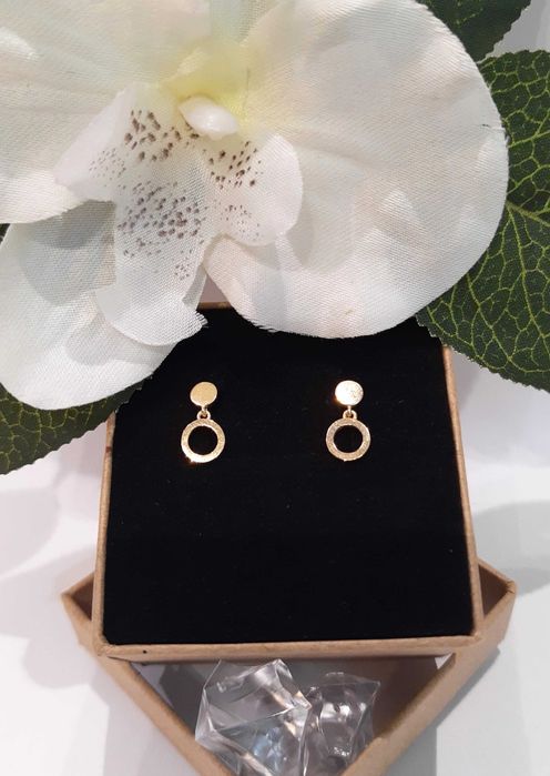 Złote kolczyki p.585/1,25g  kółeczka wiszące