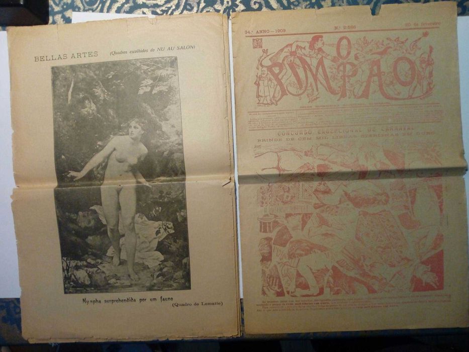 jornal humorista Pimpão (o roupão da mulher 1909 Raro  único completo