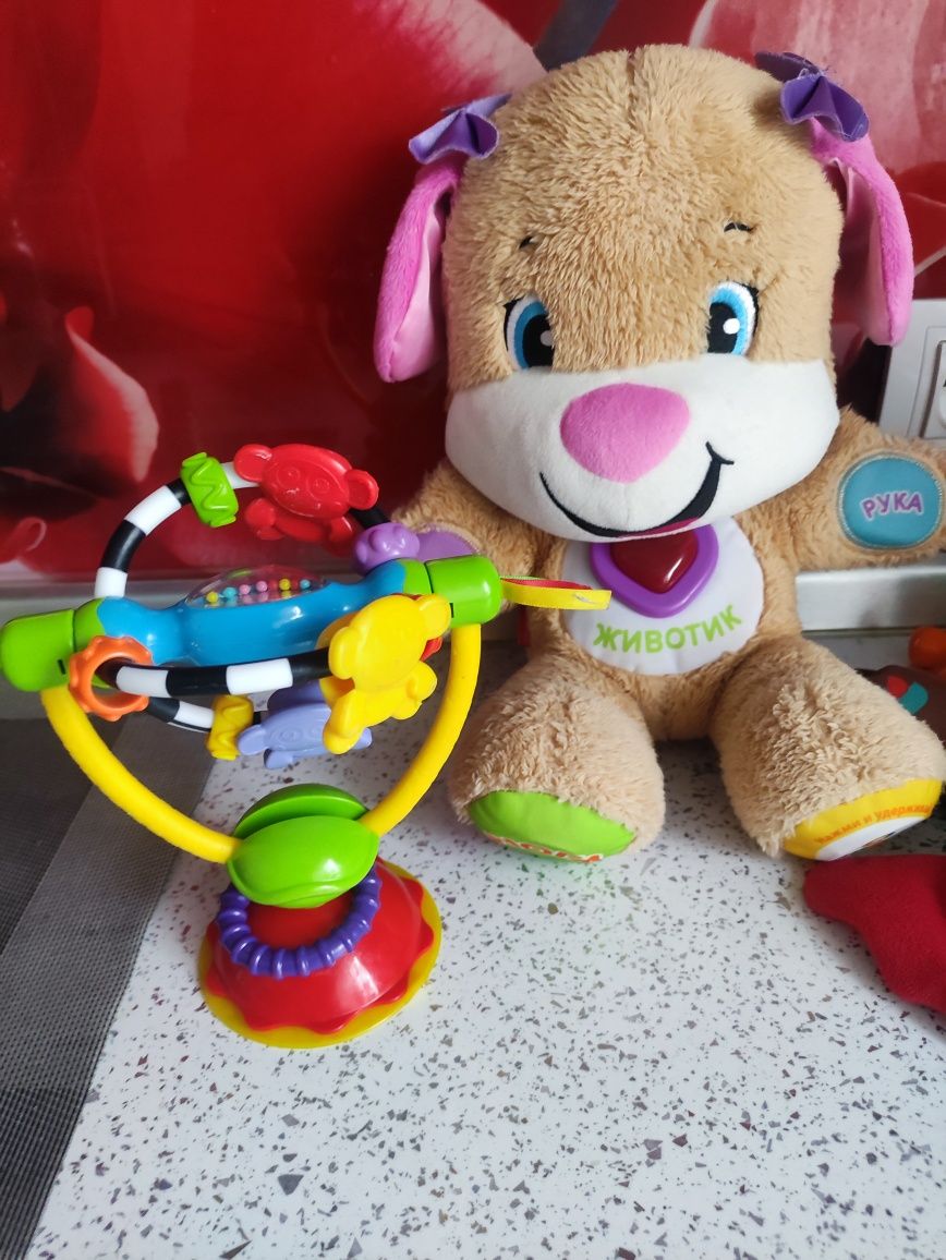 Інтерактивна,на присосці, fisher price, Lamaze підвіска на коляску