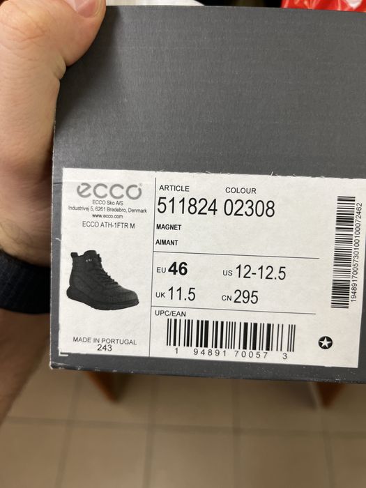 Męskie zimowe buty ECCO r.46 z naturalnego nubuku