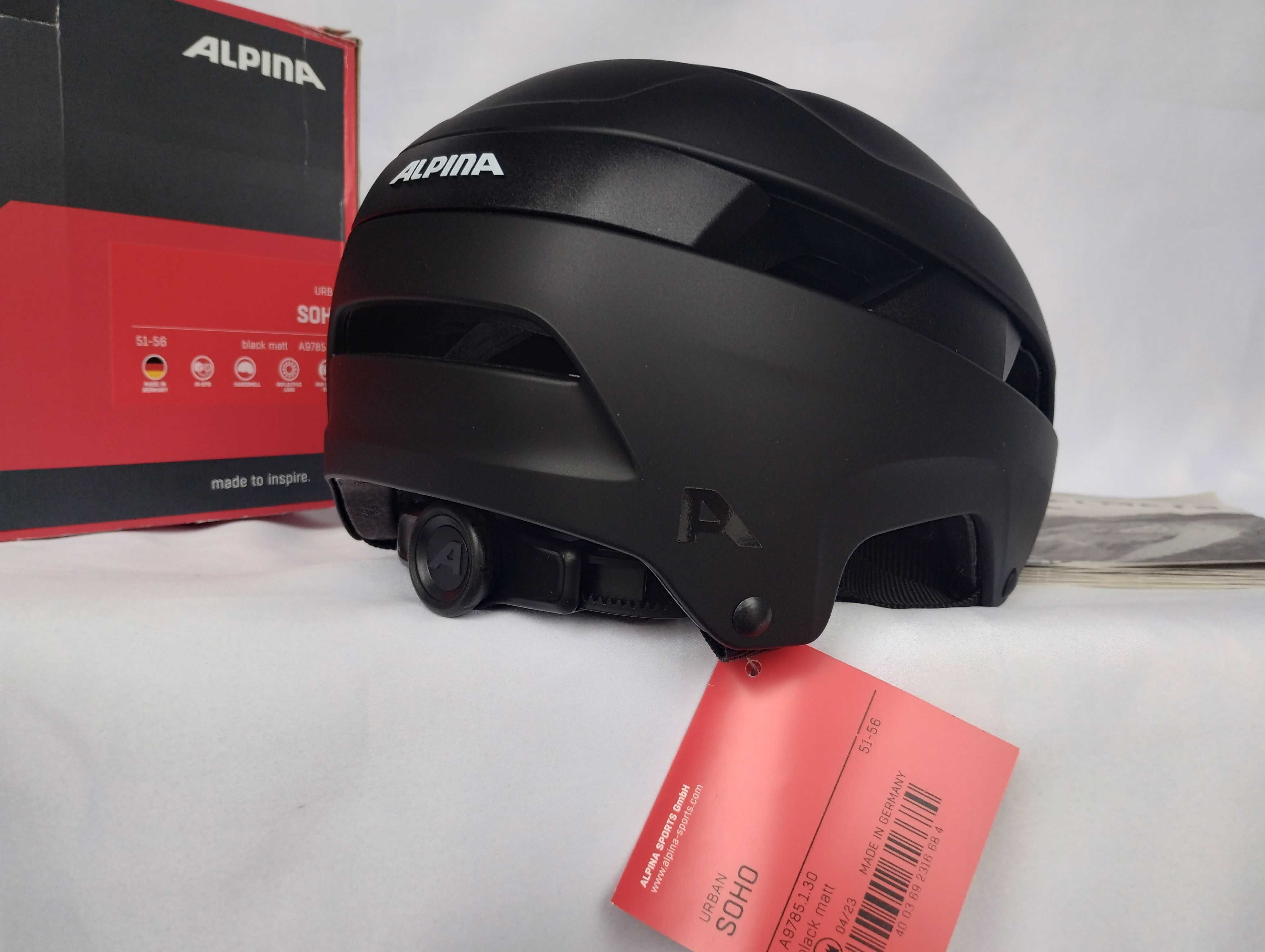 Kask rowerowy Alpina Urban Soho Black Matt S 51-56cm