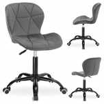 Elegancki Fotel Biurowy Ergonomiczny Welurowy / Regulacja /  Grafit