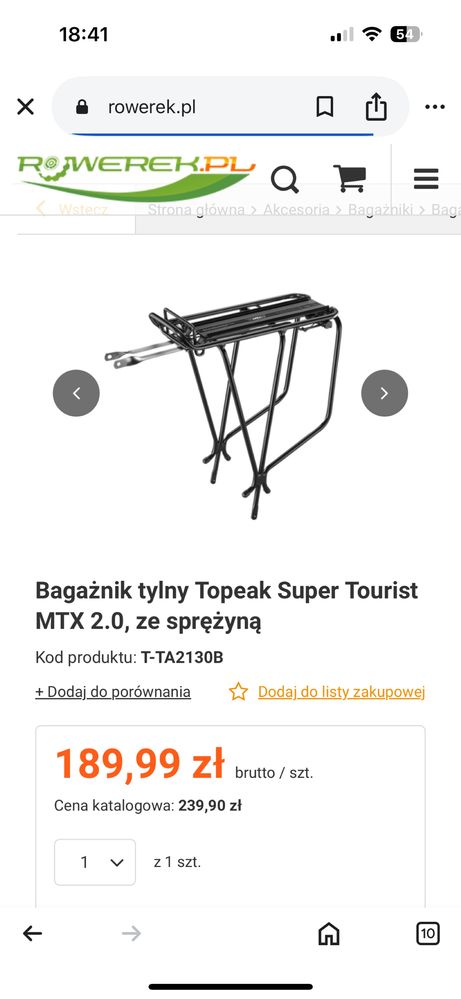Bagażnik turystyczny Topeak MTX SUPER TOURIST DX DISC MTX 2.0