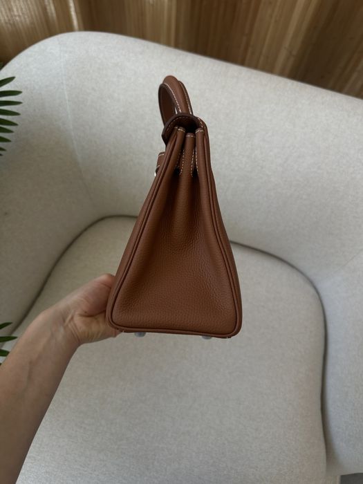 Сумка жіноча Hermes Kelly 25 Brown/Silver