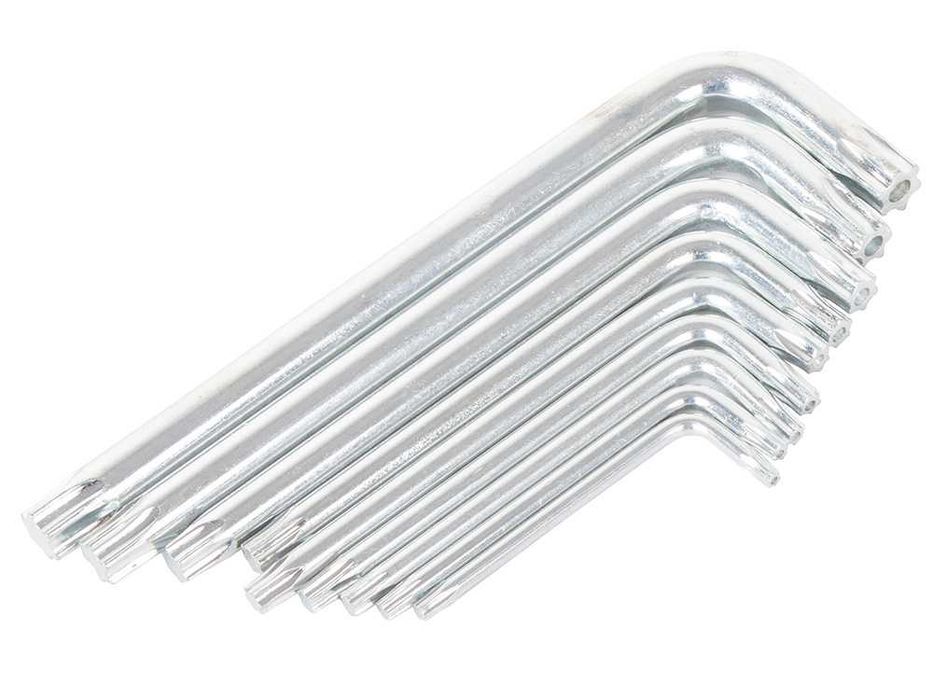 KLUCZE TORX Zestaw UNIWERSALNE rozmiar T10 do T50 TORXY 9 szt. Krótkie