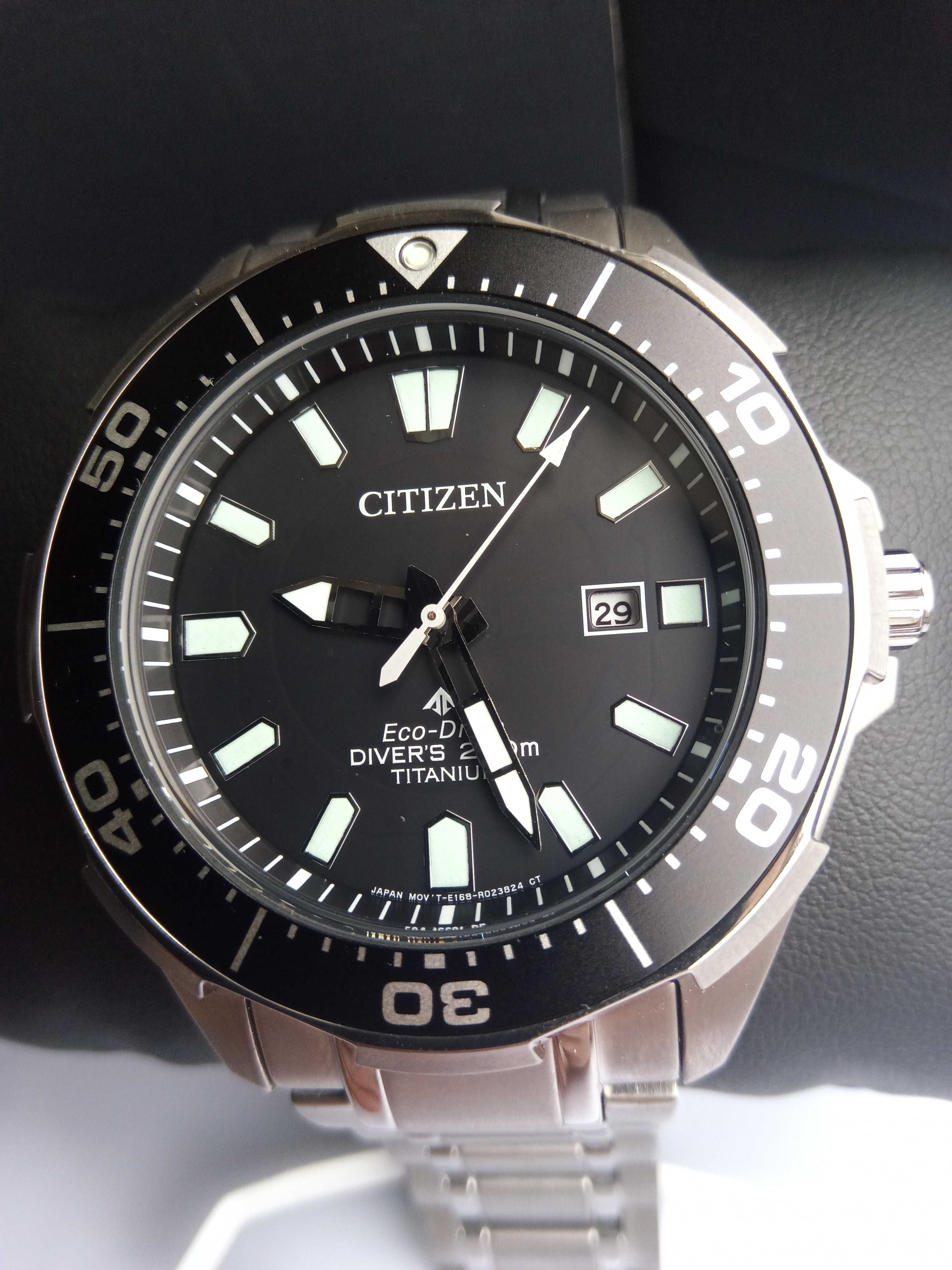 Титановые японские 200м дайверские часы Citizen Eco-Drive BN0200-56E