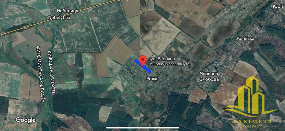 Продаж земельної ділянки
с. Рожів вул. Весняна