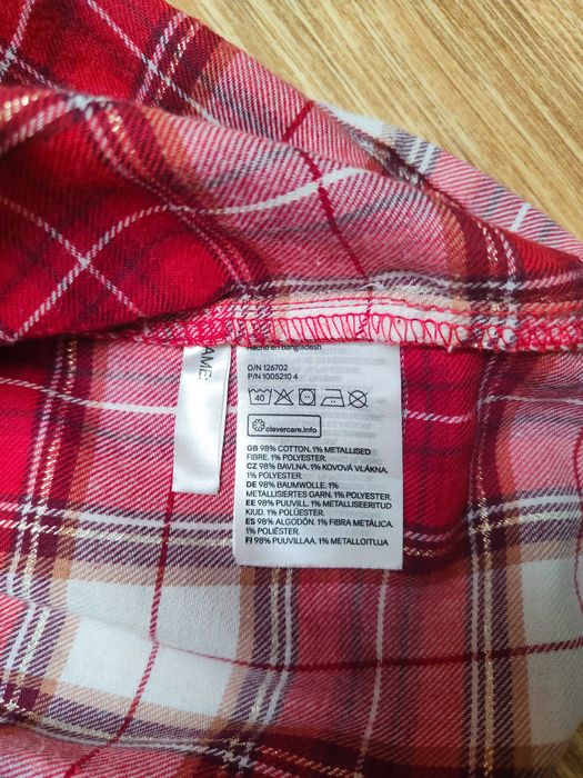 Sukienka w kratkę biało czerwona H&M 128 cm