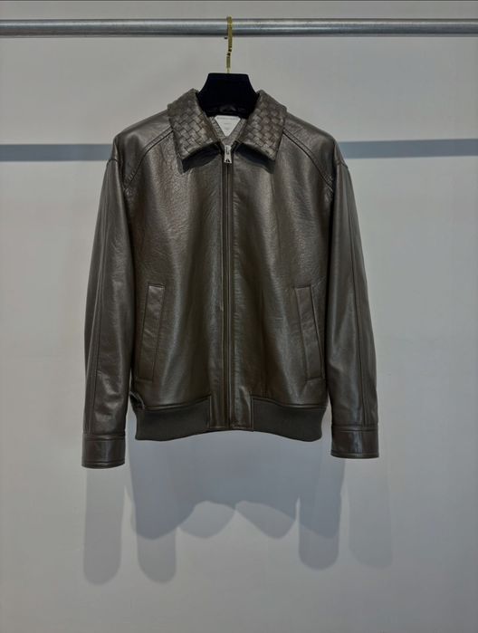 Bottega Veneta kurtka skórzana męska zielona L–XXL
