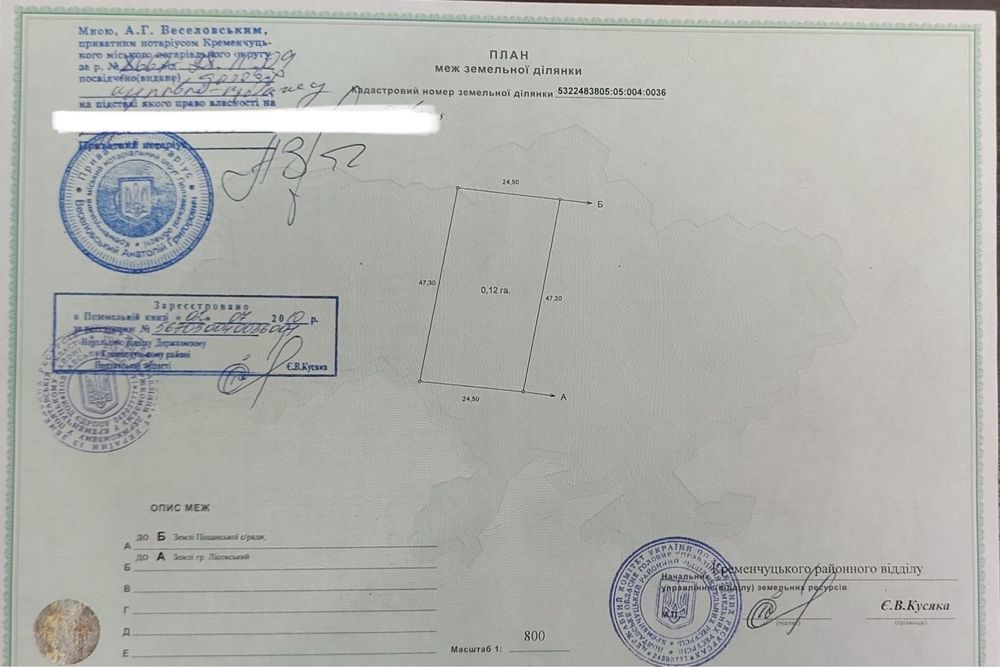 Продається земельна ділянка 12 соток на Кривушах