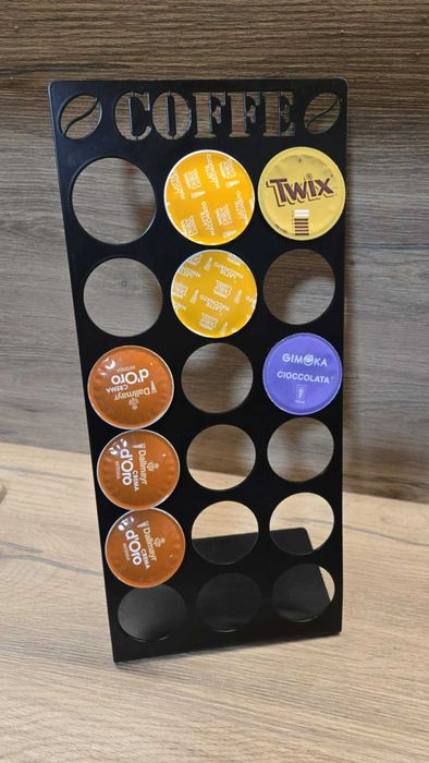 Stojak Organizer na kapsułki Dolce Gusto 18 sztuk metalowy Coffe Shop