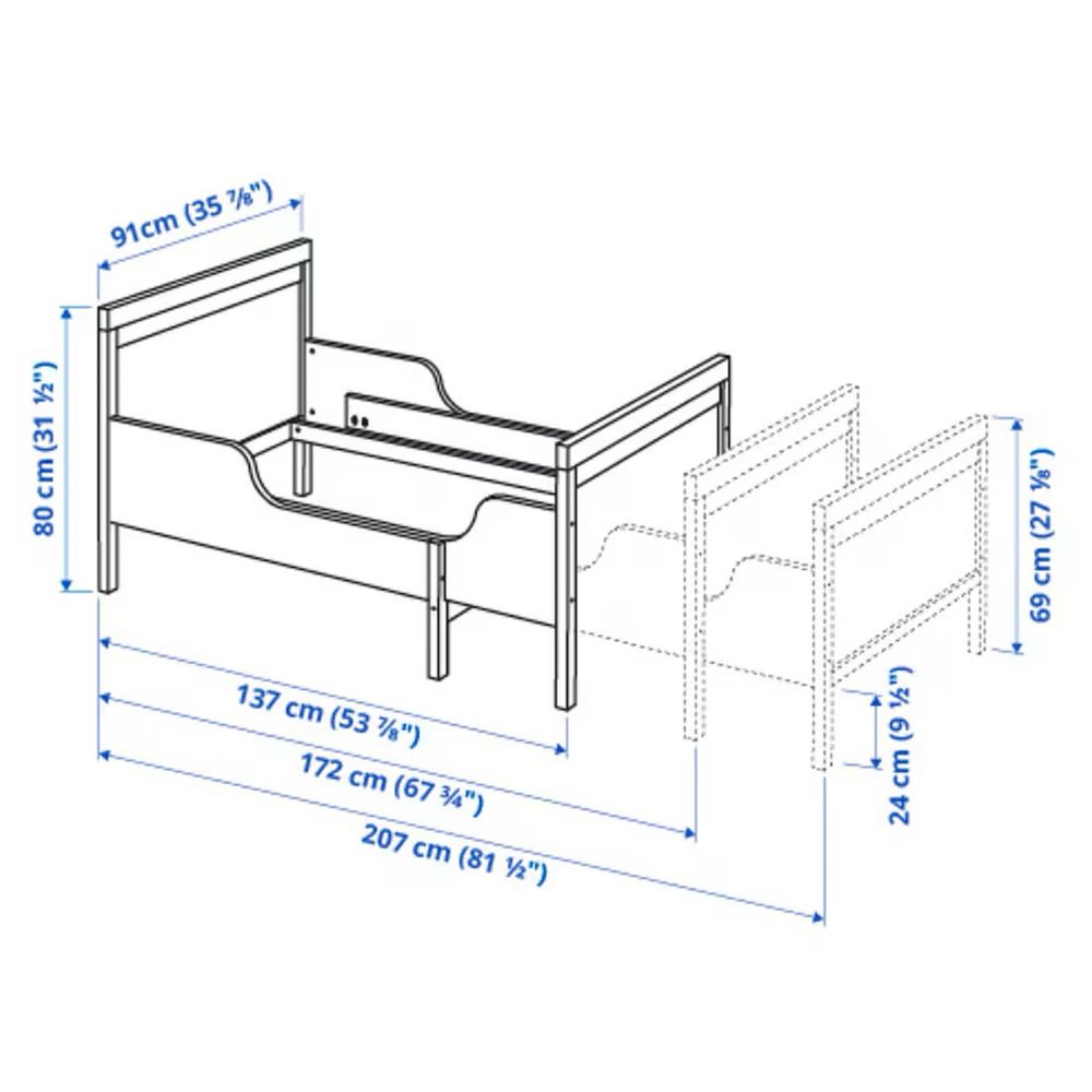 Łóżko SUNDVIK Ikea rosnace z dzieckiem