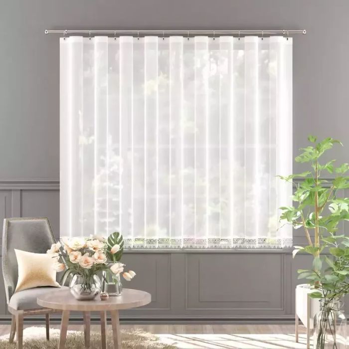 Firanka batyst gotowa z gipiurą Amaria 300x150 cm biała