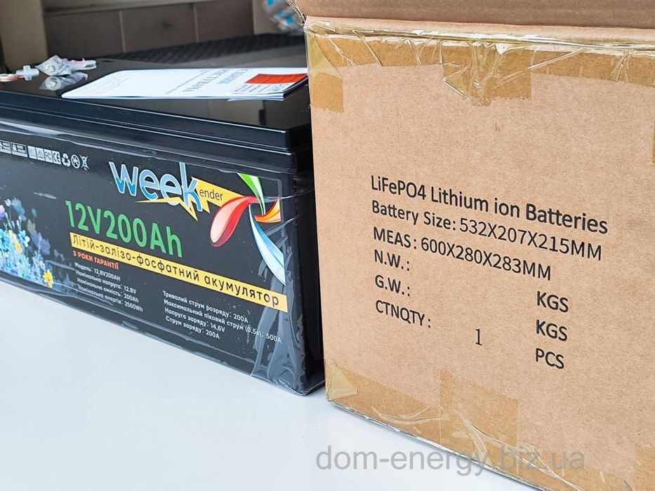 Литий-ферум-фосфатный аккумулятор 200 Ah Ач 12v В LiFePo4 батарея АКБ