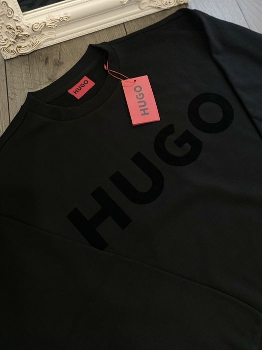 Світшот Hugo Boss, чоловічий світшот хуго бос, чорна кофта