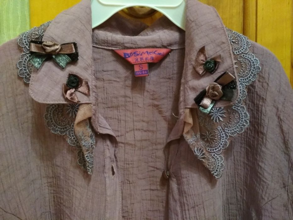 Блузка Блуза Рубашка детская, нарядная, размер S, р.36, 10-12 лет