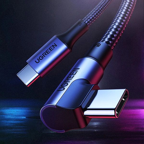 Kabel Ugreen US334 USB-C 2.0 (kątowy) / USB-C 2.0 (prosty) 100W PD 1 m