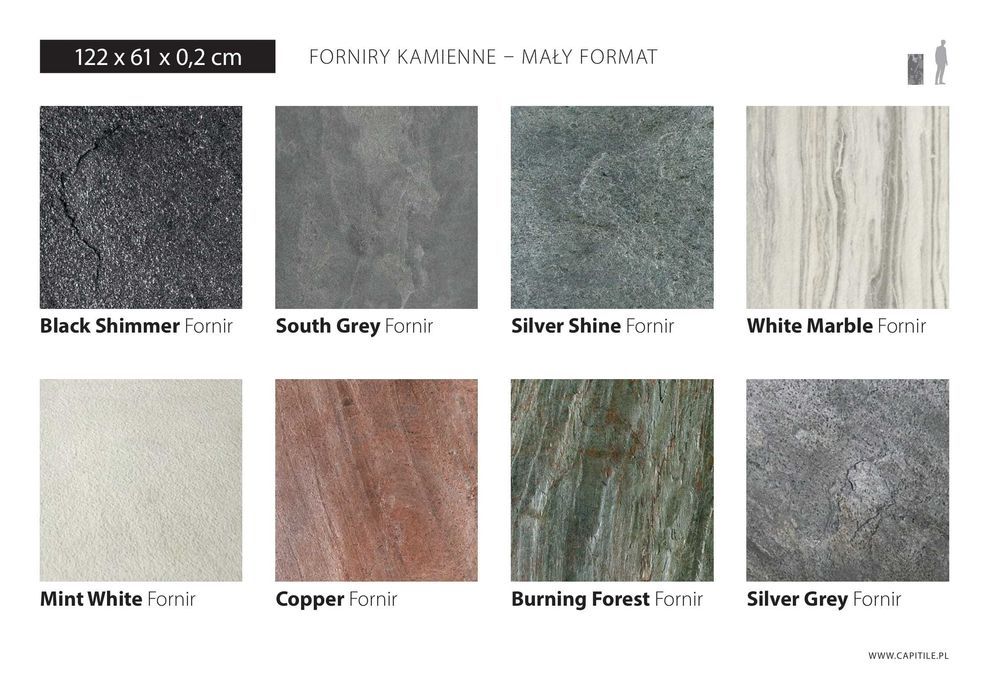 Fornir Kamienny, elastyczna tapeta kamienna 305x122cm / 122x61cm