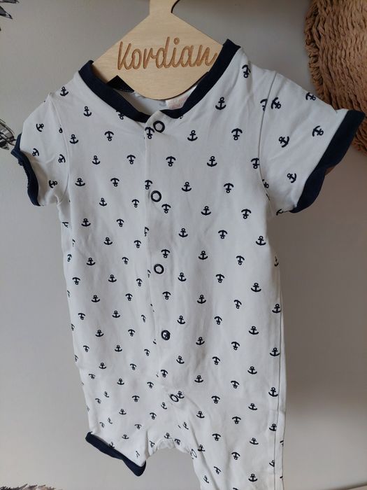 Rampers biały kotwice H&M 74