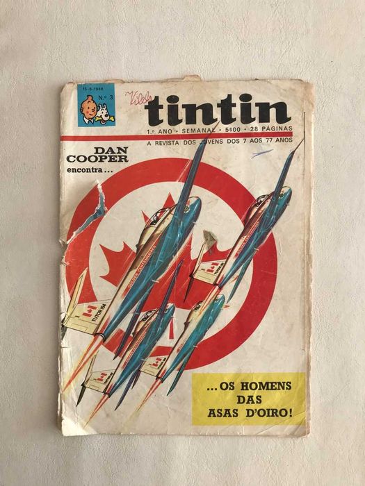Lote BD Tintin anos 60 e 70 vintage
