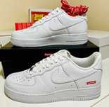 AF1\Powietrze*airDamskieNikeForce1SupremeWhite UnisexTrampki Rozm.45