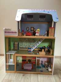Domek dla lalek drewniany, stan idealny z pudełkami + GRATIS klocki