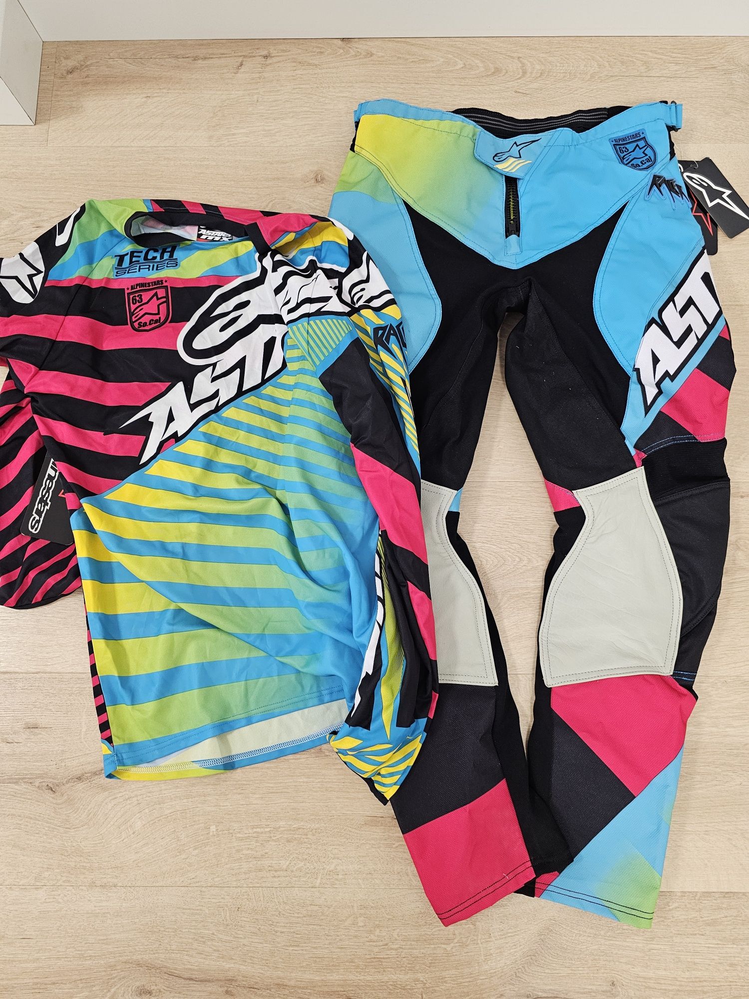 Strój Cross ALPINESTARS Racer Barap Fluo Pant seria MX nowy