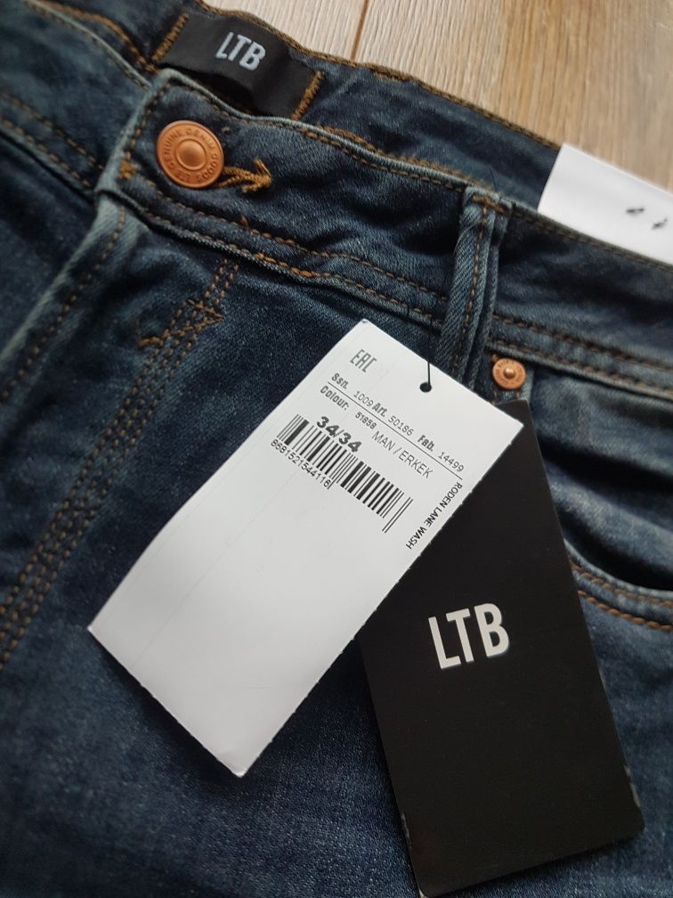 LTB Jeans dżinsy jeansy spodnie męskie dzwony W34 L34 granatowe XL
