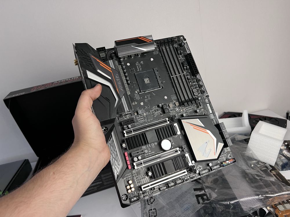 AORUS X470 GAMING 7 WIFI, як нова, материнська плата + AM4 B450, A520