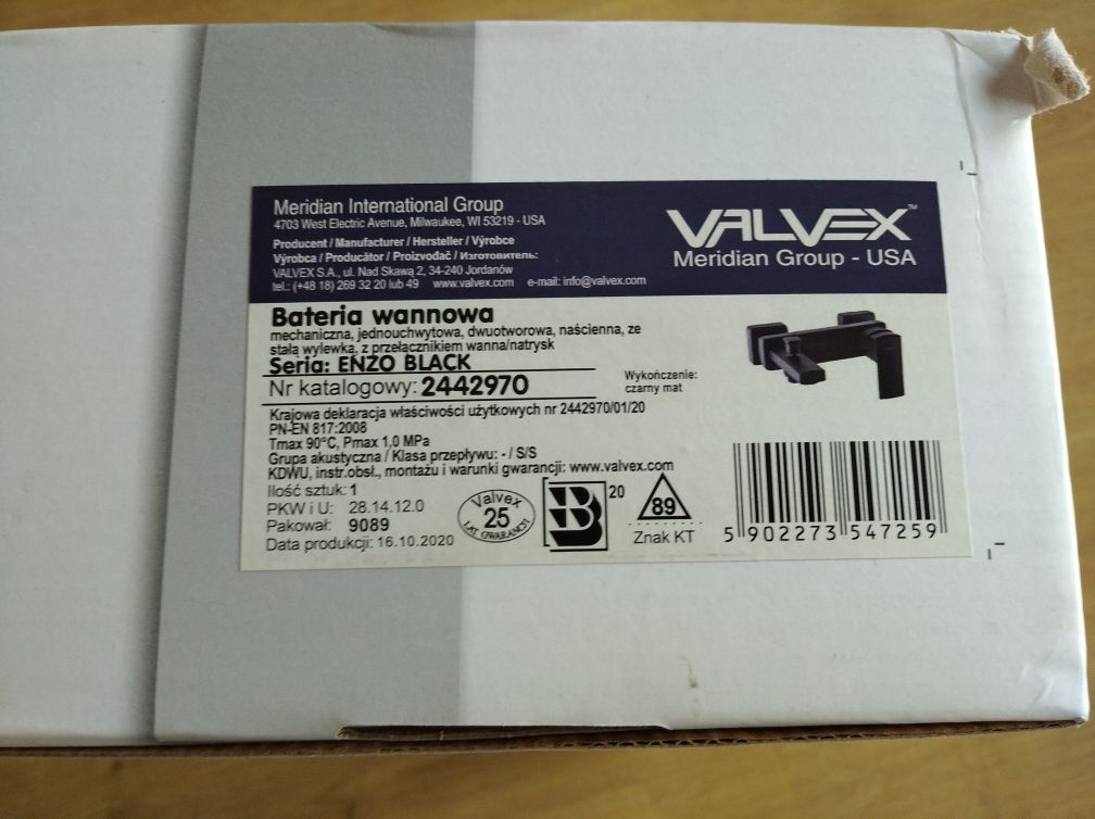 Bateria wannowa czarna Remo Black Valvex