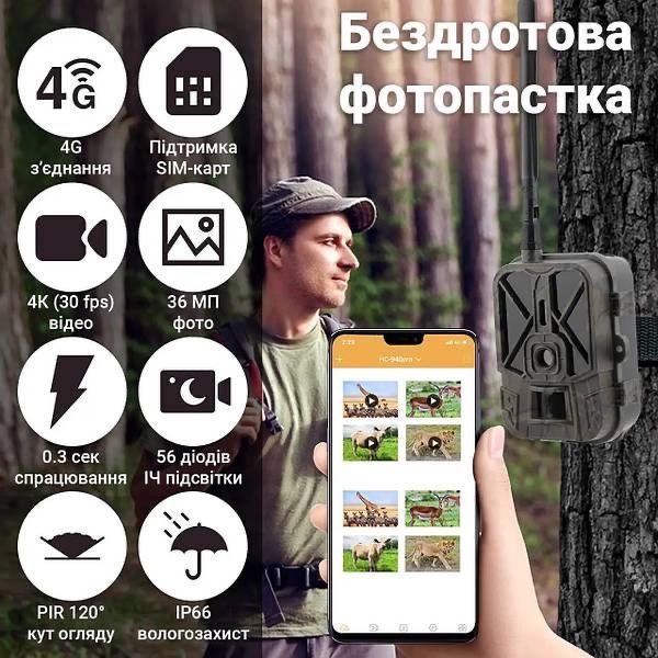 Найкраща 4G онлайн фотопастка, фотоловушка з акумулятором