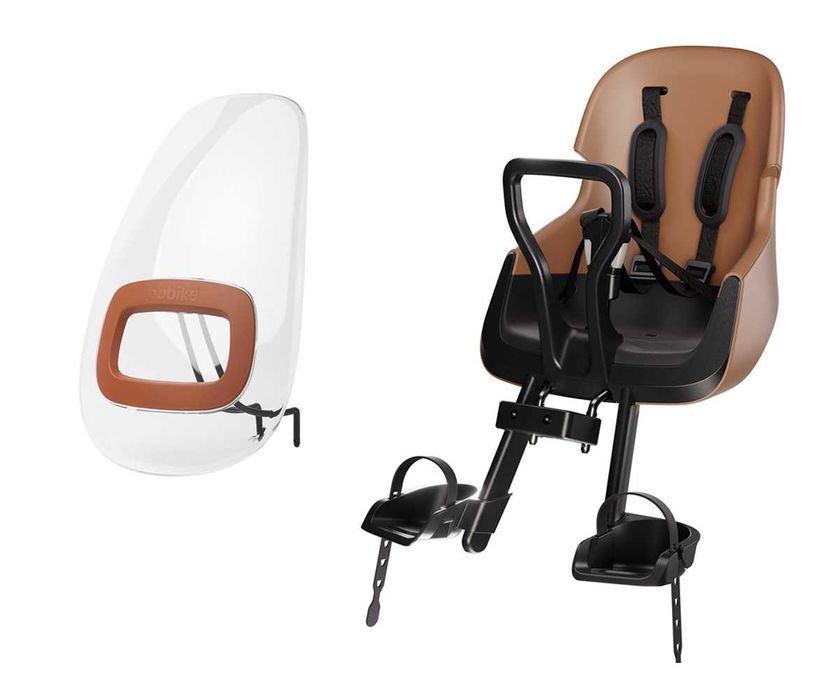Przedni fotelik rowerowy z osłoną Bobike Exclusive Evolve Mini Brown