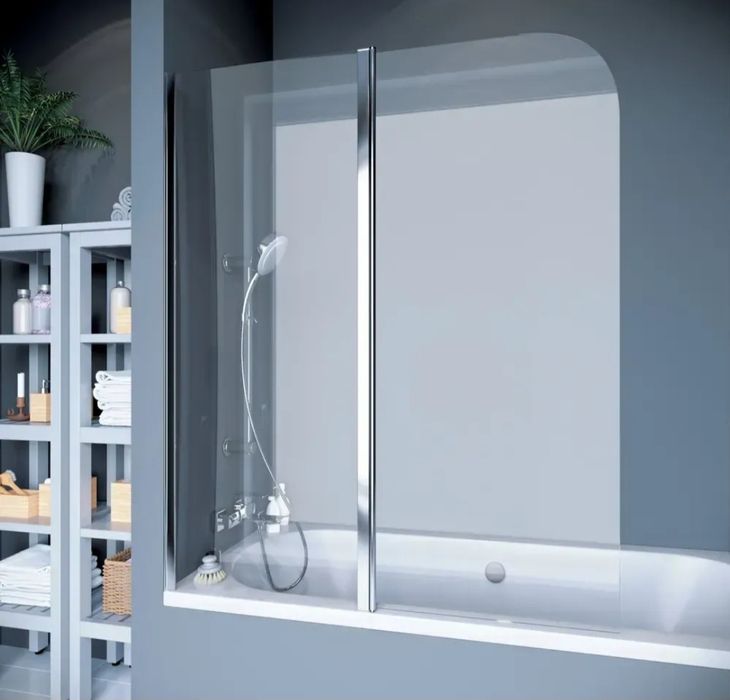 Шторка для ванни Koller Pool QP95 двоелементна 1150x1400 chrome/clear