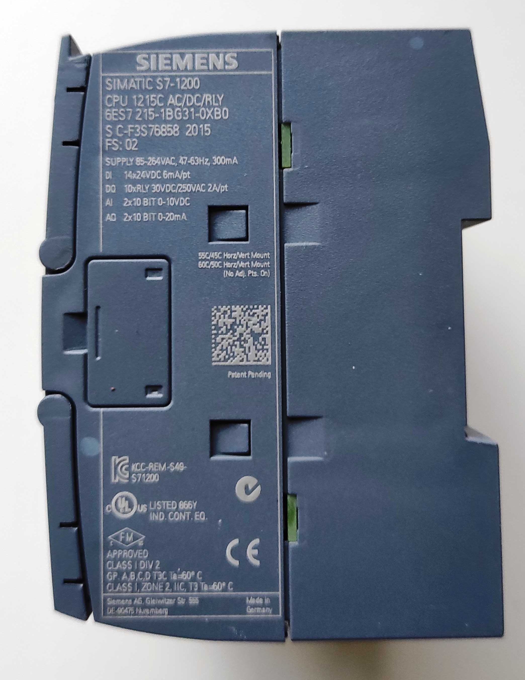 Sterwonik PLC CPU CPU 1215C AC/DC/RLY Simatic S7-1200