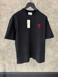 Nowa czarny uniwersalny T-shirt Ami Paris